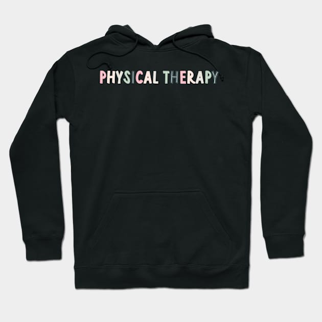 physical therapy - pink/green Hoodie by cartershart